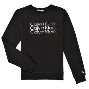 Calvin Klein Jeans  INSTITUTIONAL CUT OFF LOGO SWEATSHIRT  Pulóverek Fekete