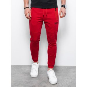 Ombre  Spodnie męskie dresowe joggery - czerwone V4 P902  Nadrágok