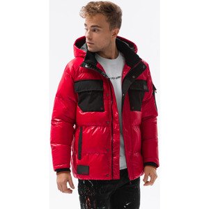 Ombre  Kurtka męska - czerwona C457  Parka kabátok