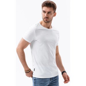 Ombre  T-shirt męski bawełniany BASIC - biały V4 S1370  Rövid ujjú pólók