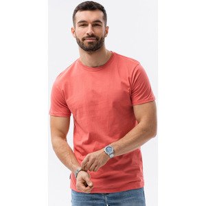 Ombre  T-shirt męski bawełniany BASIC - koralowy V9 S1370  Rövid ujjú pólók