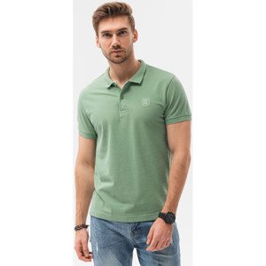 Ombre  Férfi pique kötött pólóing - zöld V25 S1374  Pólók / Galléros Pólók