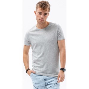 Ombre  T-shirt męski bawełniany BASIC - szary melanż V5 S1370  Rövid ujjú pólók