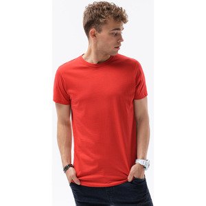 Ombre  T-shirt męski bawełniany BASIC - czerwony S1224  Rövid ujjú pólók