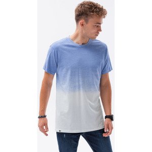 Ombre  T-shirt męski cieniowany - niebieski V5 S1624  Rövid ujjú pólók