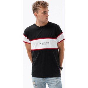 Ombre  T-shirt męski bawełniany - czarny V2 S1629  Pólók / Galléros Pólók