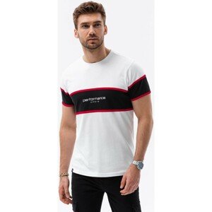 Ombre  T-shirt męski bawełniany - biały V1 S1629  Pólók / Galléros Pólók
