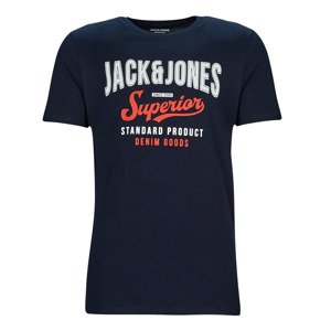 Jack & Jones  JJELOGO TEE SS O-NECK  Rövid ujjú pólók Tengerész