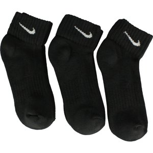 Nike  3PPK Value Cotton Quarter  Sport zoknik Fekete