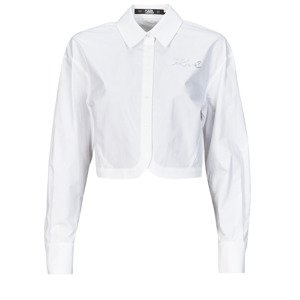 Karl Lagerfeld  crop poplin shirt  Ingek / Blúzok Fehér