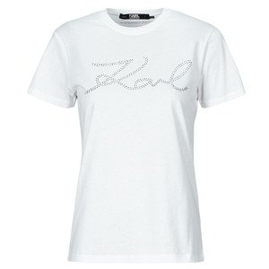 Karl Lagerfeld  rhinestone logo t-shirt  Rövid ujjú pólók Fehér