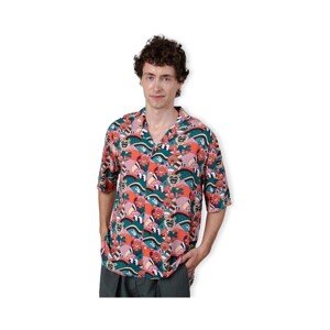 Brava Fabrics  Yeye Weller Aloha Shirt - Red  Hosszú ujjú ingek Sokszínű