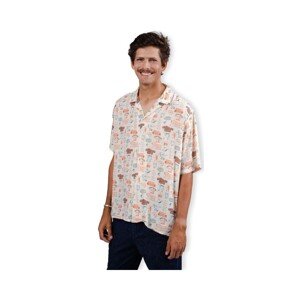 Brava Fabrics  Buffet Aloha Shirt - Sand  Hosszú ujjú ingek Fehér