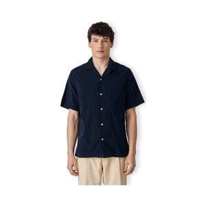 Portuguese Flannel  Cord Camp Collar Shirt - Navy  Hosszú ujjú ingek Kék